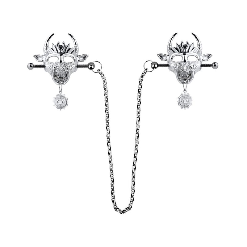 Kiotos - Demonic Mask met Hanger - Tepelklemmen met ketting