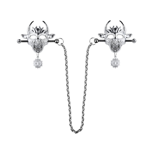 Kiotos - Demonic Mask met Hanger - Tepelklemmen met ketting