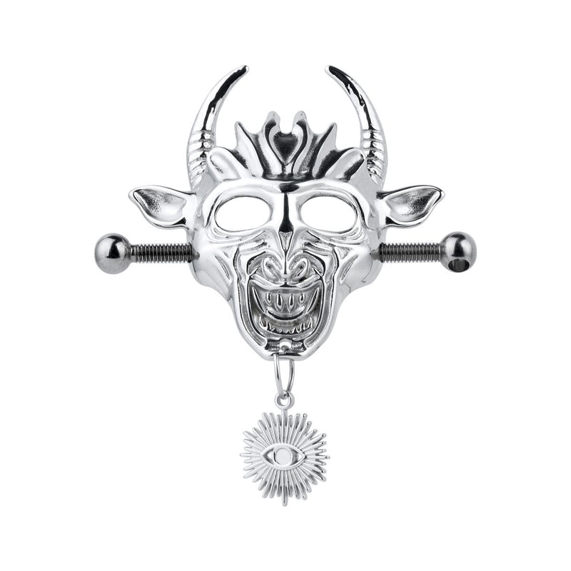 Kiotos - Demonic Mask met Hanger - Tepelklemmen met ketting