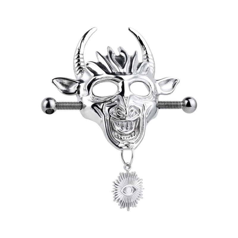Kiotos - Demonic Mask met Hanger - Tepelklemmen met ketting