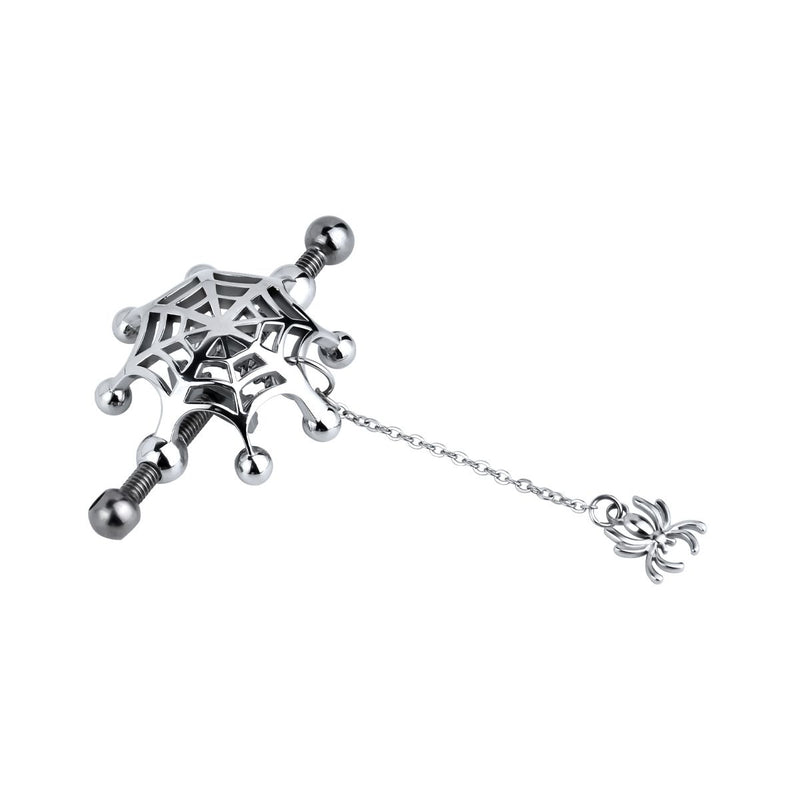 Kiotos - Spiderweb met hangende Spin - Tepelklemmen met ketting