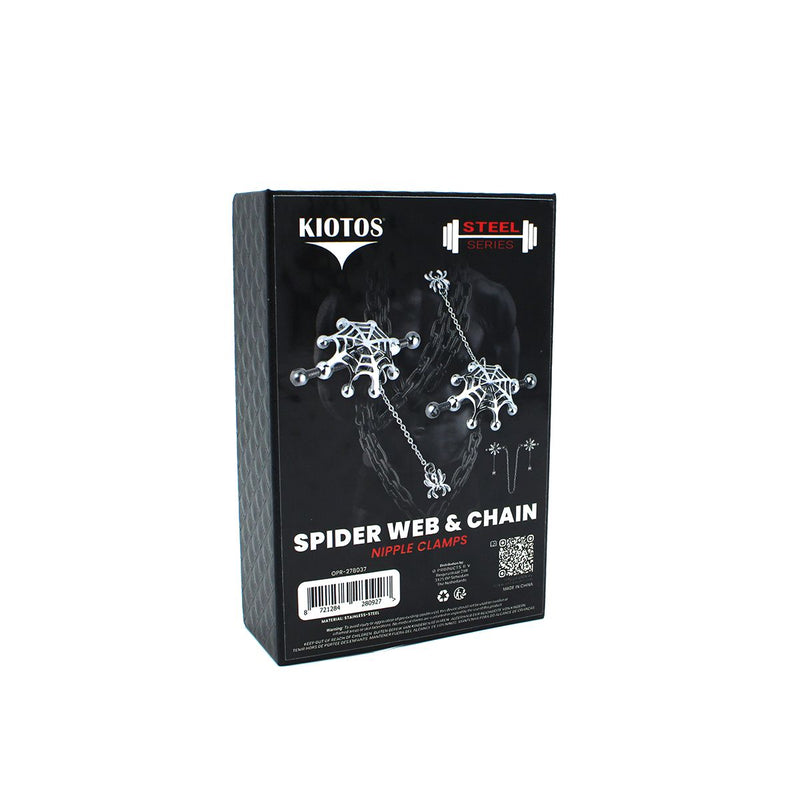 Kiotos - Spiderweb met hangende Spin - Tepelklemmen met ketting