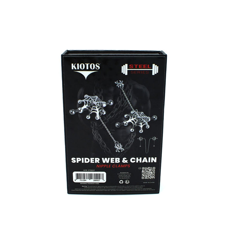 Kiotos - Spiderweb met hangende Spin - Tepelklemmen met ketting