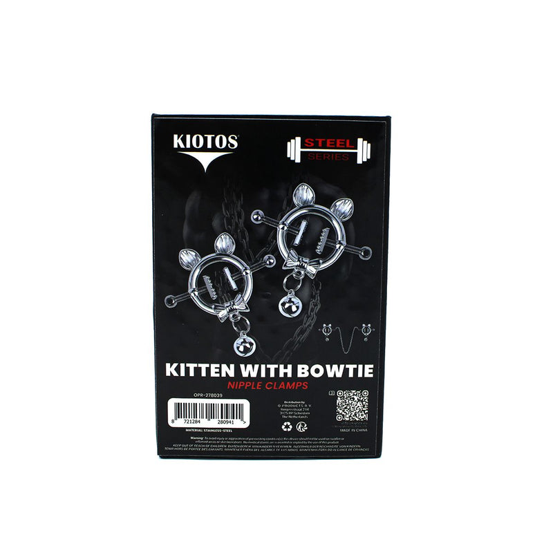 Kiotos - Kittenoortjes met Strik en Belletje - Tepelklemmen met ketting