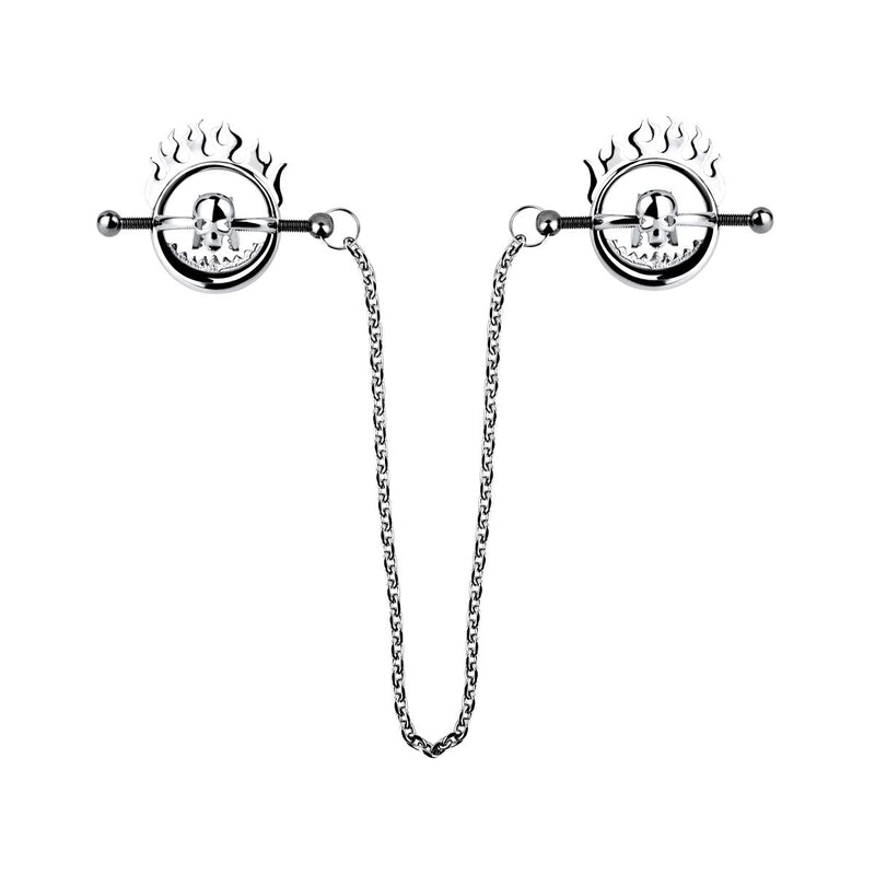 Kiotos - Flaming Skull - Tepelklemmen met ketting