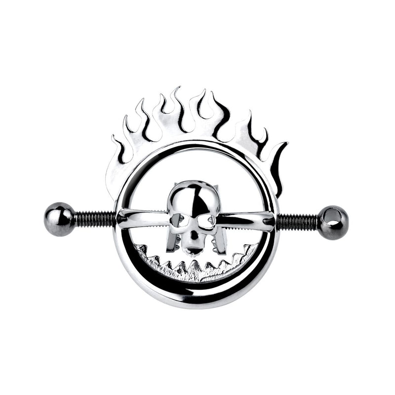 Kiotos - Flaming Skull - Tepelklemmen met ketting