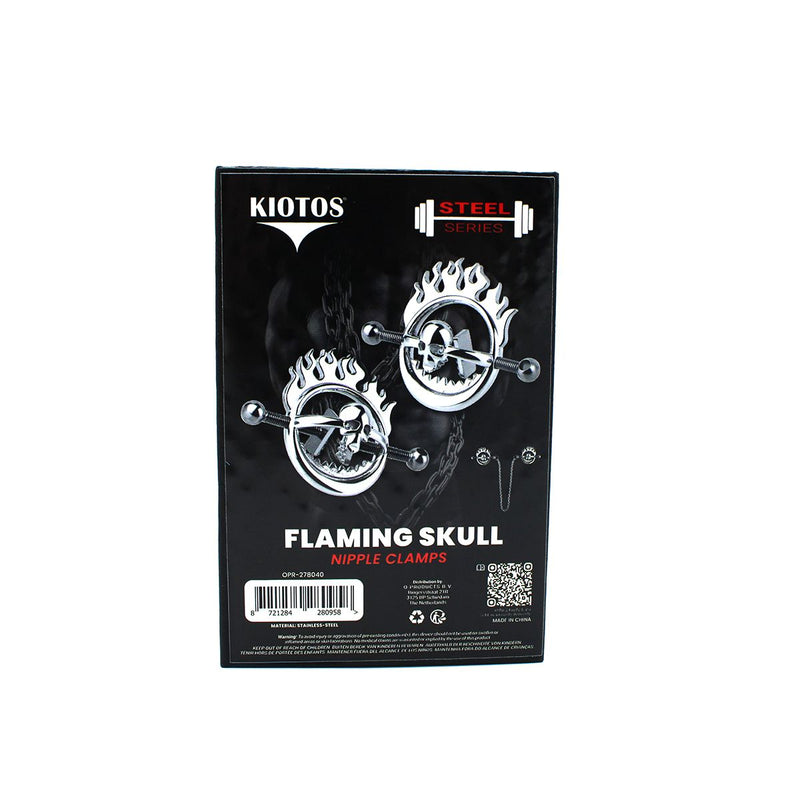Kiotos - Flaming Skull - Tepelklemmen met ketting