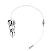 Kiotos - Holle Penisplug - Holle Dilator - Met Holle Geribbelde Buttplug - Ass Lock - RVS