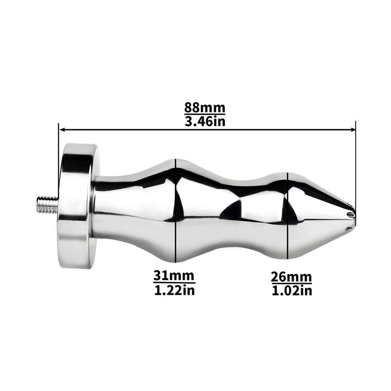 Kiotos - Holle Penisplug - Holle Dilator - Met Holle Geribbelde Buttplug - Ass Lock - RVS
