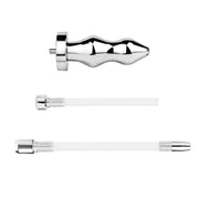 Kiotos - Holle Penisplug - Holle Dilator - Met Holle Geribbelde Buttplug - Ass Lock - RVS
