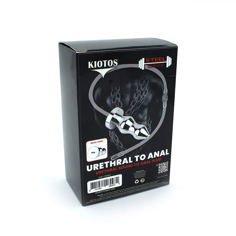 Kiotos - Holle Penisplug - Holle Dilator - Met Holle Geribbelde Buttplug - Ass Lock - RVS