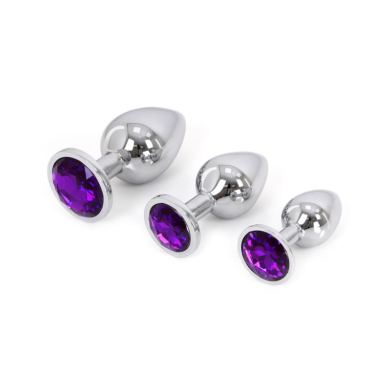 Kiotos - Buttplug Aluminium - Lichtgewicht - Paarse Siersteen