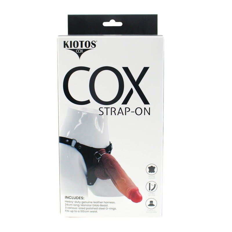 Kiotos COX - Strap-On Set with Monstar Dildo Nr. 28 - Zwart/Beige-Erotiekvoordeel.nl