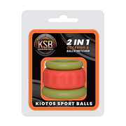 Kiotos - 2 in 1 Siliconen Cockring & Ball Stretcher - Rood/Groen