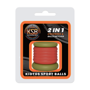 Kiotos - 2 in 1 Siliconen Cockring & Ball Stretcher - Extra Hoog - Rood/Groen