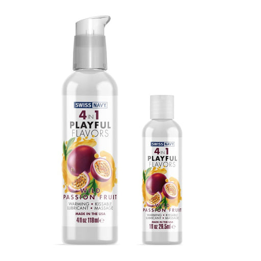 Swiss Navy - 4 in 1 Playful Flavors - Likbaar en Verwarmend Glijmiddel en Massage - Wild Passion Fruit