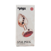 PLGZ - Diamond Facets Anaal Plug - Rosé Goud met Rode Siersteen-Erotiekvoordeel.nl