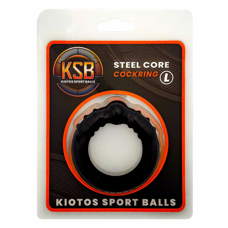 Kiotos - Siliconen Cockring met Stalen Kern - Zwart