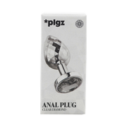 PLGZ - Diamond Facets Anaal Plug - Zilver met Transparante Siersteen-Erotiekvoordeel.nl
