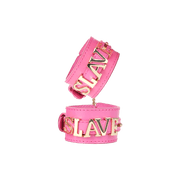 Fixxx - Handboeien met Gouden Letters - SLAVE - Roze-Erotiekvoordeel.nl