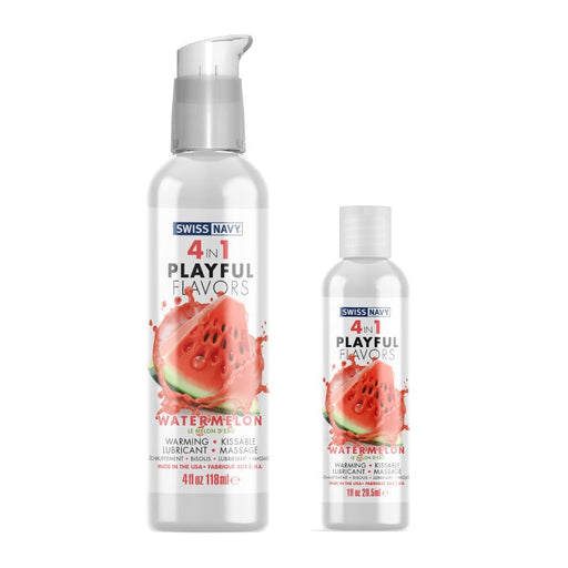 Swiss Navy - 4 in 1 Playful Flavors - Likbaar en Verwarmend Glijmiddel en Massage - Watermeloen